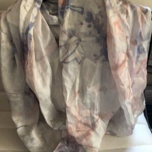 Vintage infinity scarf lite pink white and blue